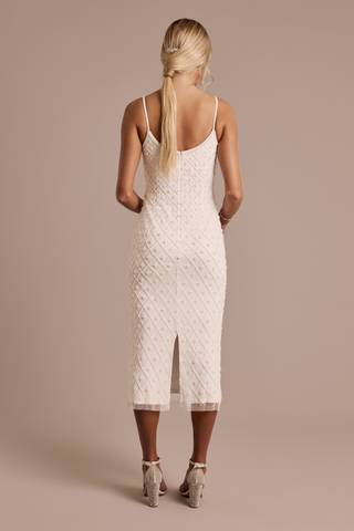 Picture of Beaded Scoop Neck Spaghetti Strap Midi Dress